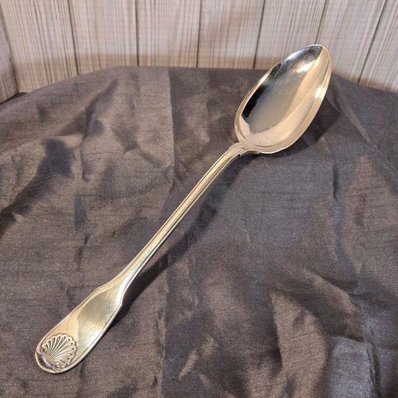 Christofle Silverplate Large Serving Spoon Vendome Shell Pattern 13 3/4